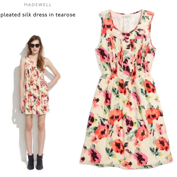 Madewell Dresses M A D E W E L L Silk Tea Rose Dress 6 Poshmark
